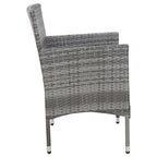 Set muebles de jardín 2 piezas con cojín ratán sintético gris
