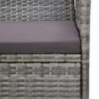 Set muebles de jardín 2 piezas con cojín ratán sintético gris