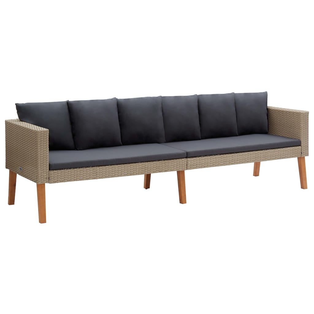 Set de muebles de jardín 2 pzas y cojines ratán sintético beige