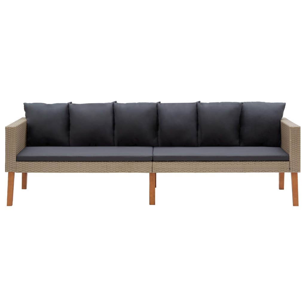 Set de muebles de jardín 2 pzas y cojines ratán sintético beige