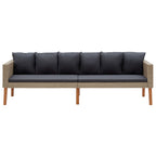 Set de muebles de jardín 2 pzas y cojines ratán sintético beige
