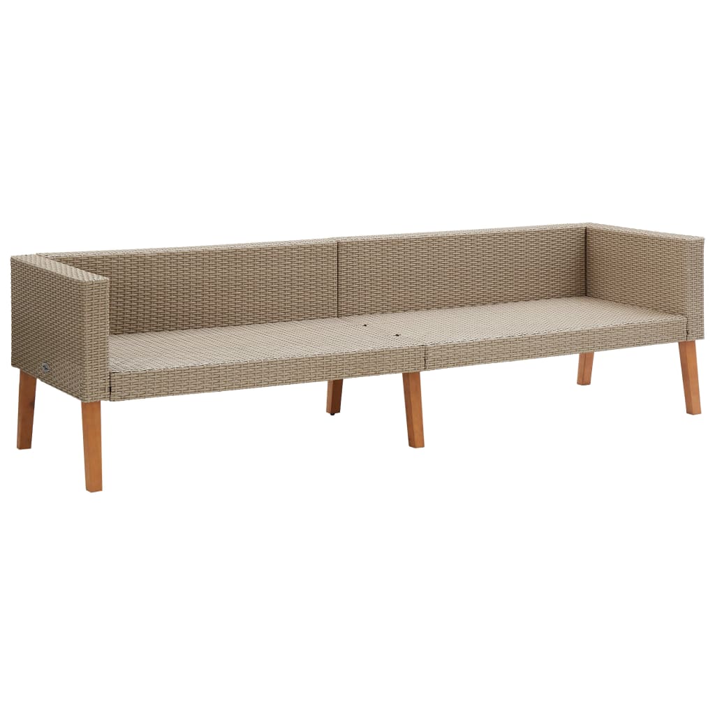 Set de muebles de jardín 2 pzas y cojines ratán sintético beige