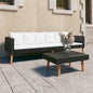 Set de muebles de jardín 2 pzas y cojines ratán sintético beige