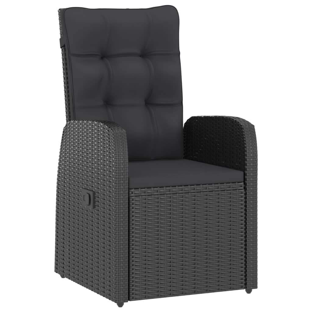 Juego de comedor de jardín 7 piezas ratán sintético negro