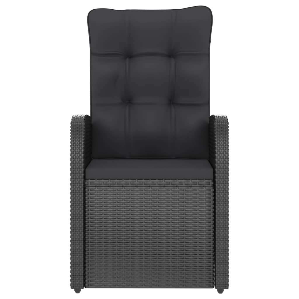 Juego de comedor de jardín 7 piezas ratán sintético negro