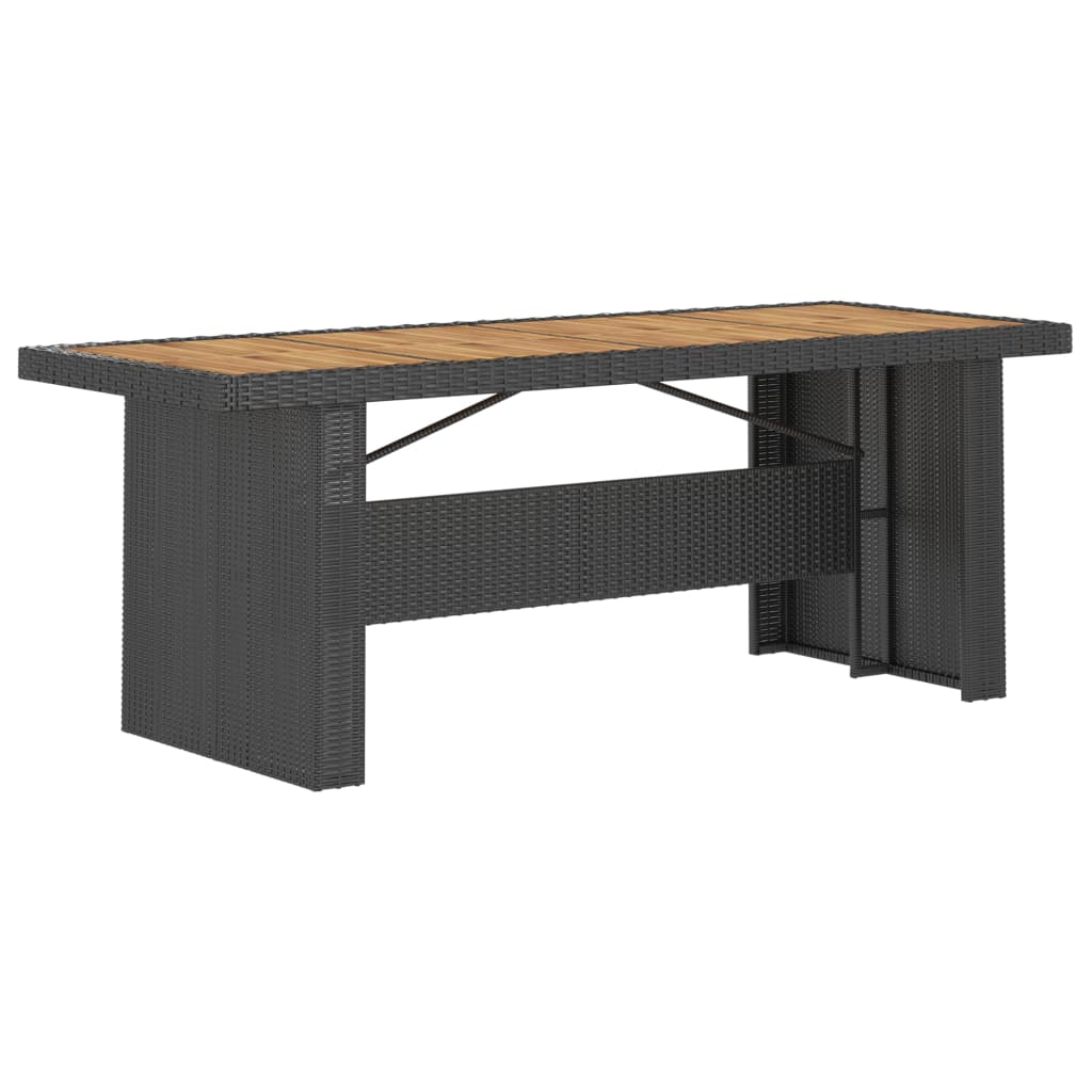 Juego de comedor de jardín 7 piezas ratán sintético negro