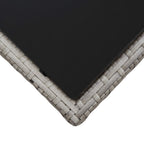 Set de muebles de jardín 3 pzas y cojines ratán sintético gris