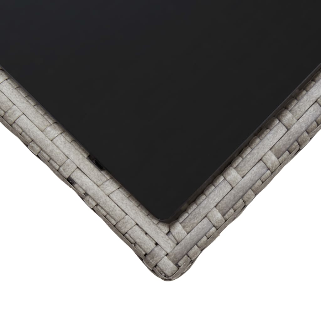 Set de muebles de jardín 3 pzas y cojines ratán sintético gris