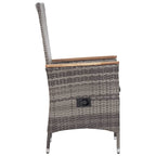 Set de muebles de jardín 3 pzas y cojines ratán sintético gris