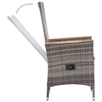 Set de muebles de jardín 3 pzas y cojines ratán sintético gris