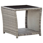Set de muebles de jardín 3 pzas y cojines ratán sintético gris