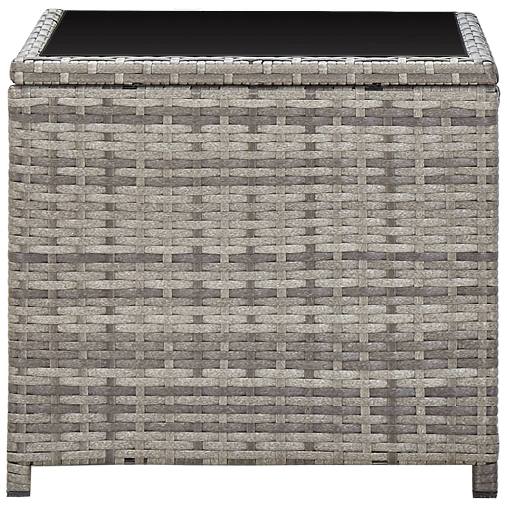 Set de muebles de jardín 3 pzas y cojines ratán sintético gris