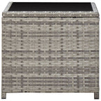 Set de muebles de jardín 3 pzas y cojines ratán sintético gris