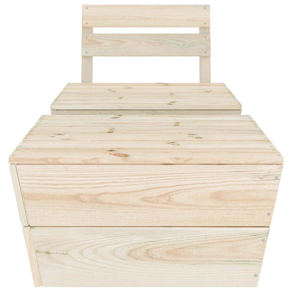 Juego de muebles de jardín 2 piezas madera de abeto impregnada