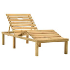 Tumbona de jardín con mesa de madera de pino impregnada