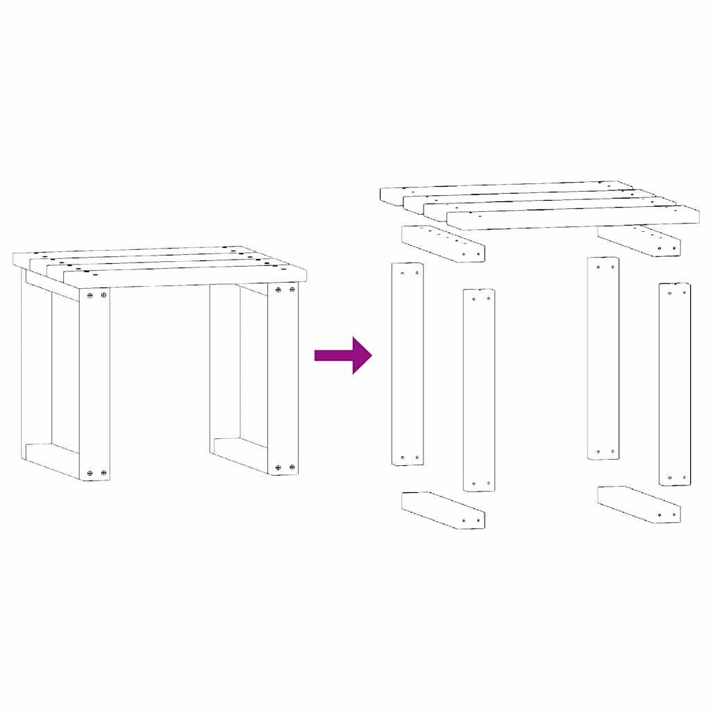 Tumbona de jardín con mesa de madera de pino impregnada