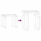 Tumbona de jardín con mesa de madera de pino impregnada