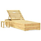 Green impregnated pine wood sun lounger with table