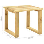 Tumbona con mesa de madera de pino impregnada verde