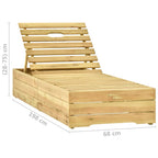 Tumbona con mesa de madera de pino impregnada verde
