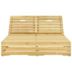 Tumbona doble de madera de pino impregnada verde