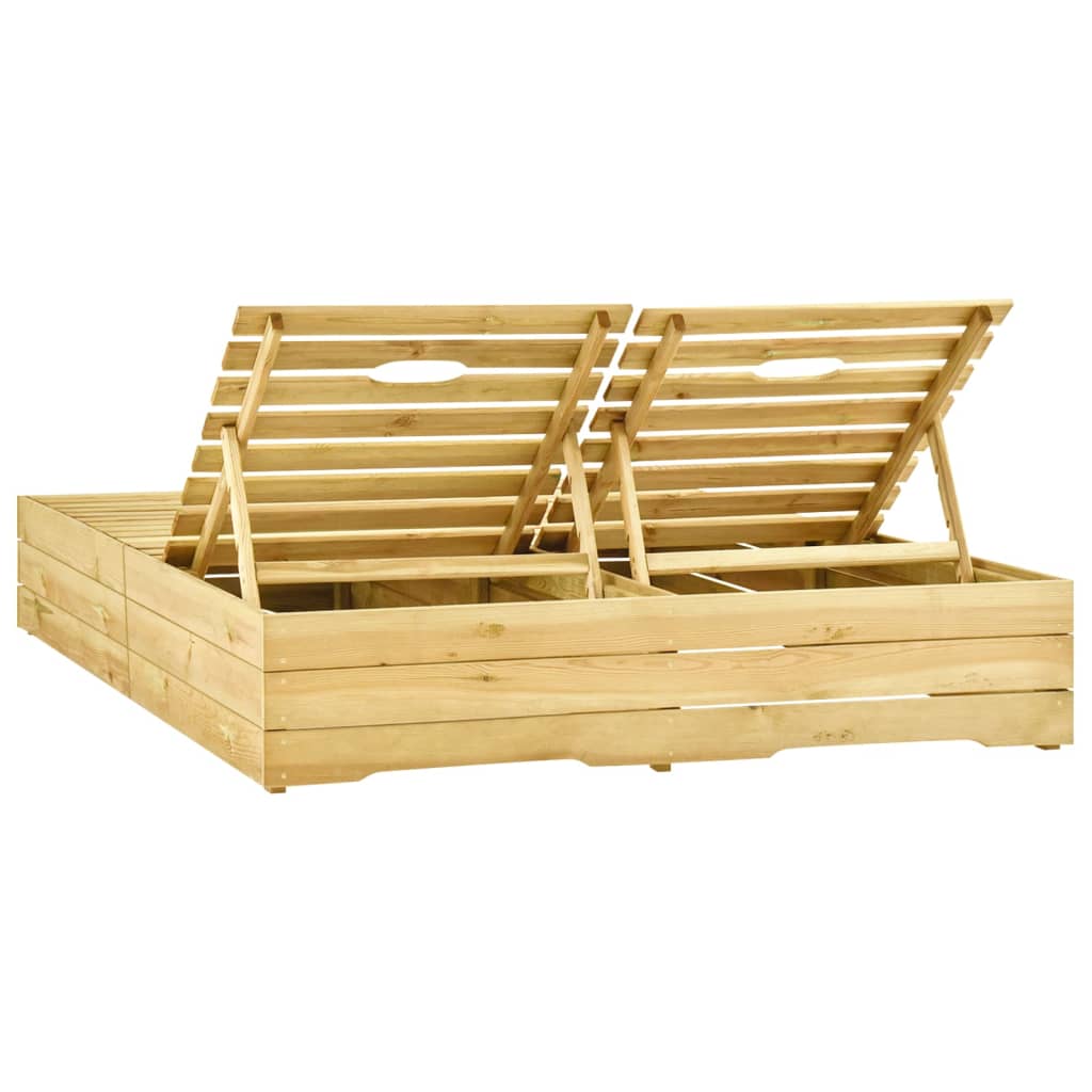 Tumbona doble de madera de pino impregnada verde