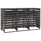 Cobertizo triple cubos basura madera pino pintada 210x75x121cm