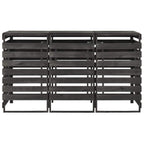 Cobertizo triple cubos basura madera pino pintada 210x75x121cm