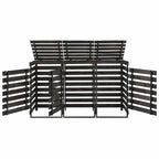 Cobertizo triple cubos basura madera pino pintada 210x75x121cm