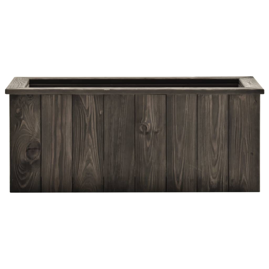 Arriate de madera maciza de pino gris oscuro 74x32x30 cm