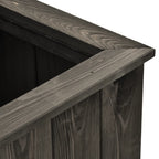 Arriate de madera maciza de pino gris oscuro 74x32x30 cm