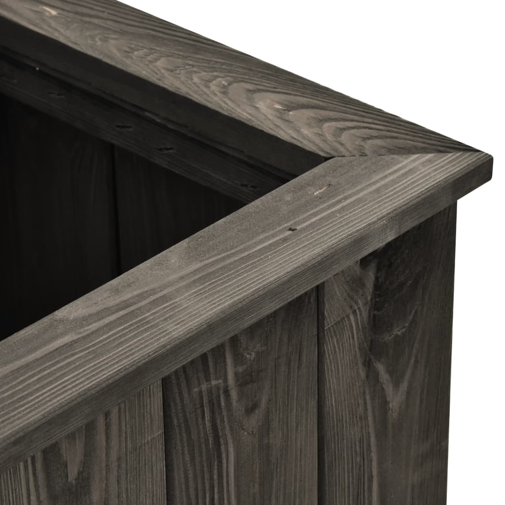 Arriate de madera maciza de pino gris oscuro 74x32x30 cm