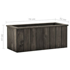 Arriate de madera maciza de pino gris oscuro 74x32x30 cm