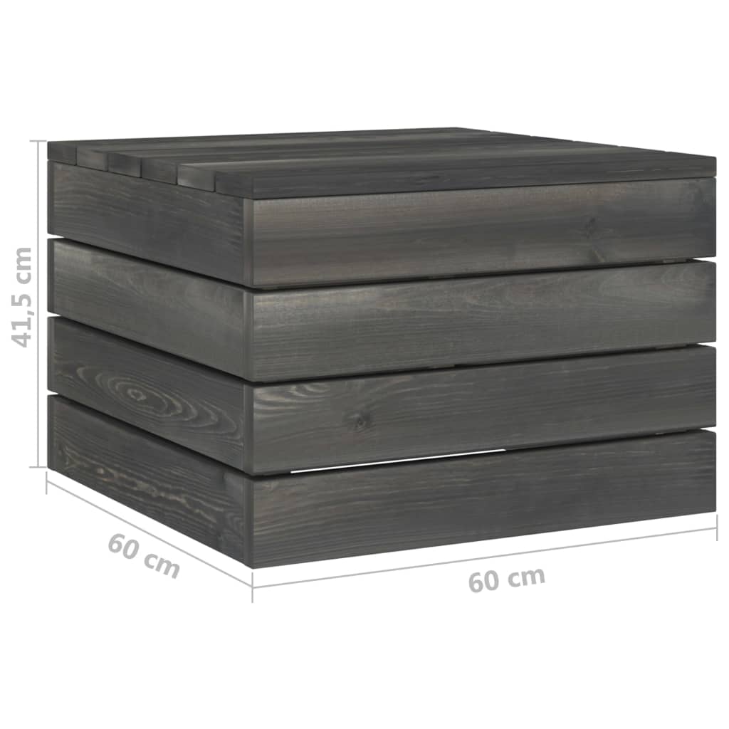 Muebles de jardín de palets 2 piezas madera de pino gris oscuro