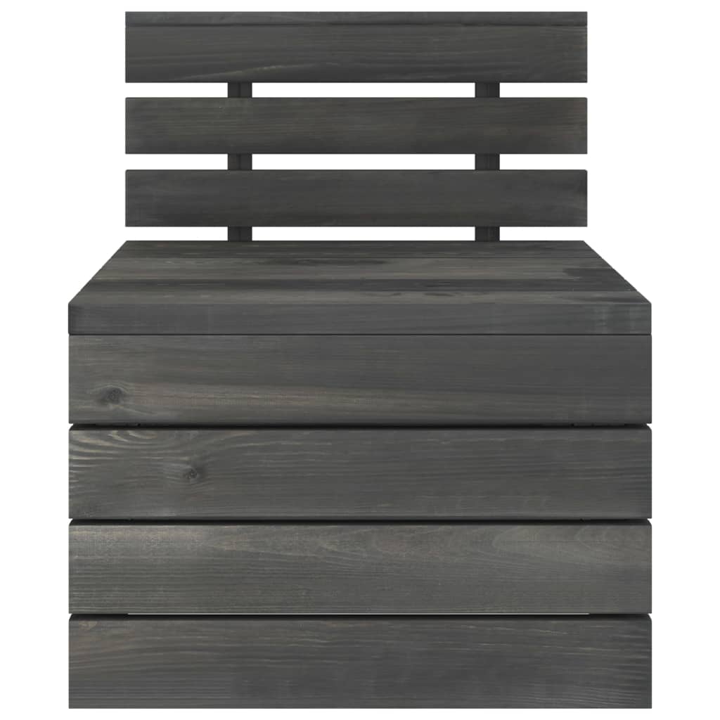 Muebles de jardín de palets 2 piezas madera de pino gris oscuro