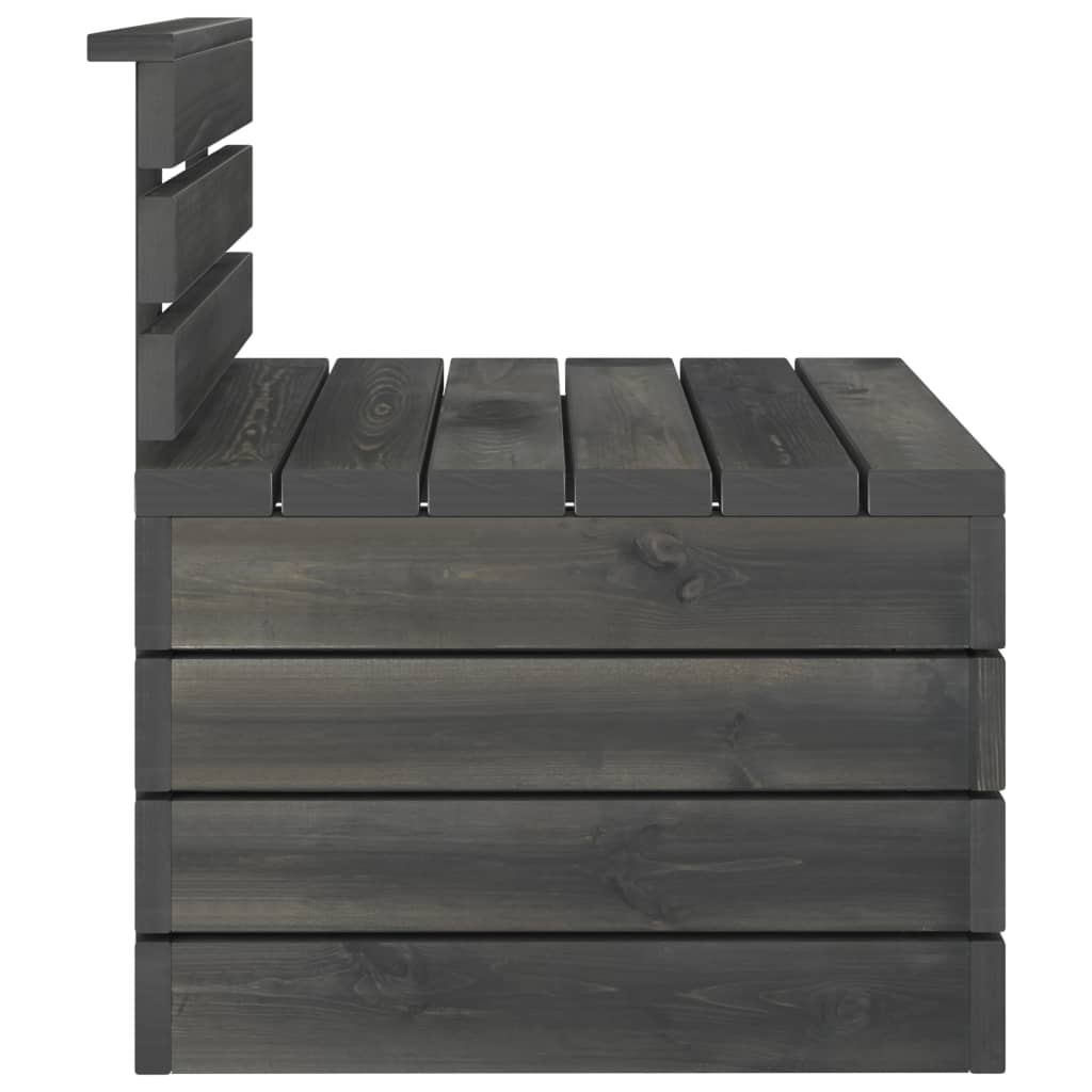 Muebles de jardín de palets 2 piezas madera de pino gris oscuro
