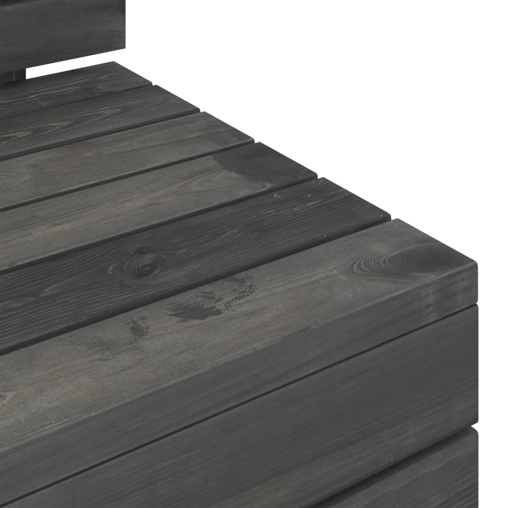 Muebles de jardín de palets 2 piezas madera de pino gris oscuro