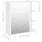 Armario con espejo de baño madera contrachapada 62,5x20,5x64 cm