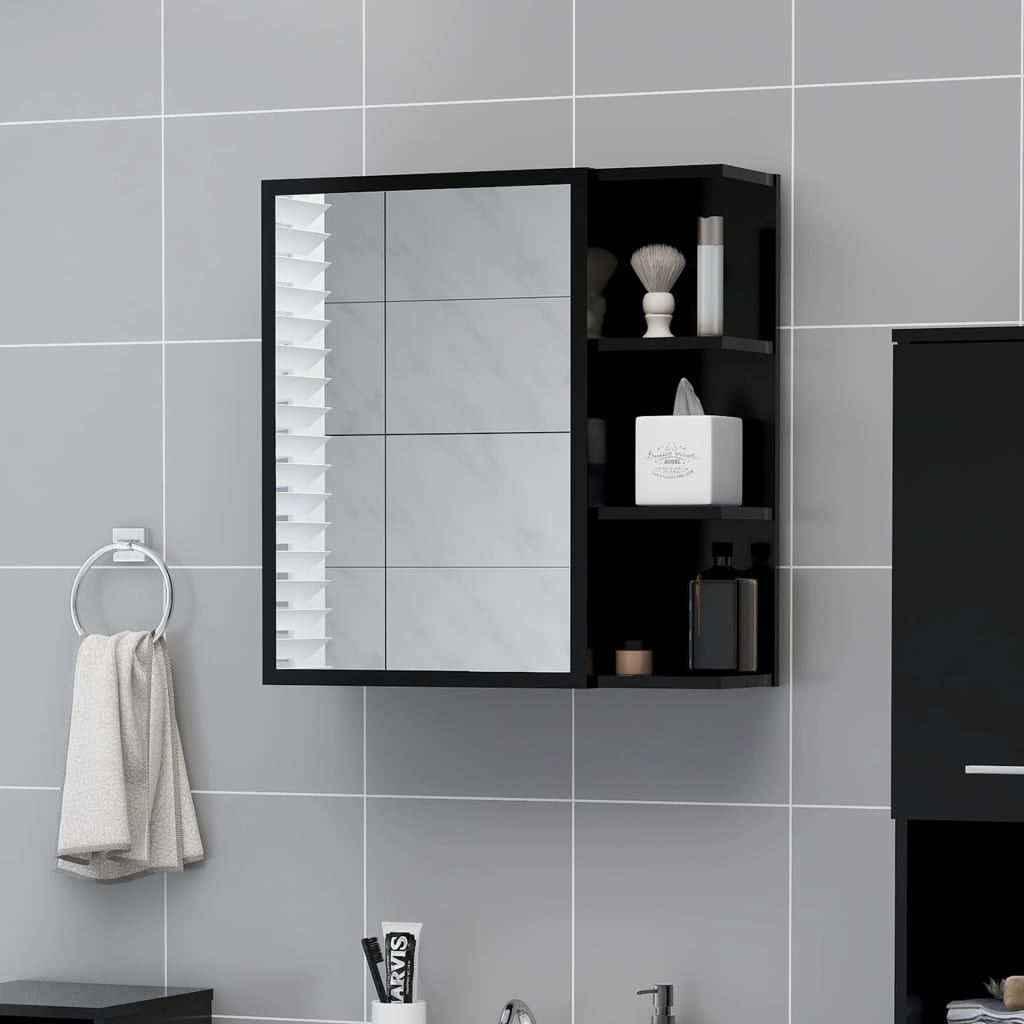 Armario con espejo de baño madera contrachapada 62,5x20,5x64 cm