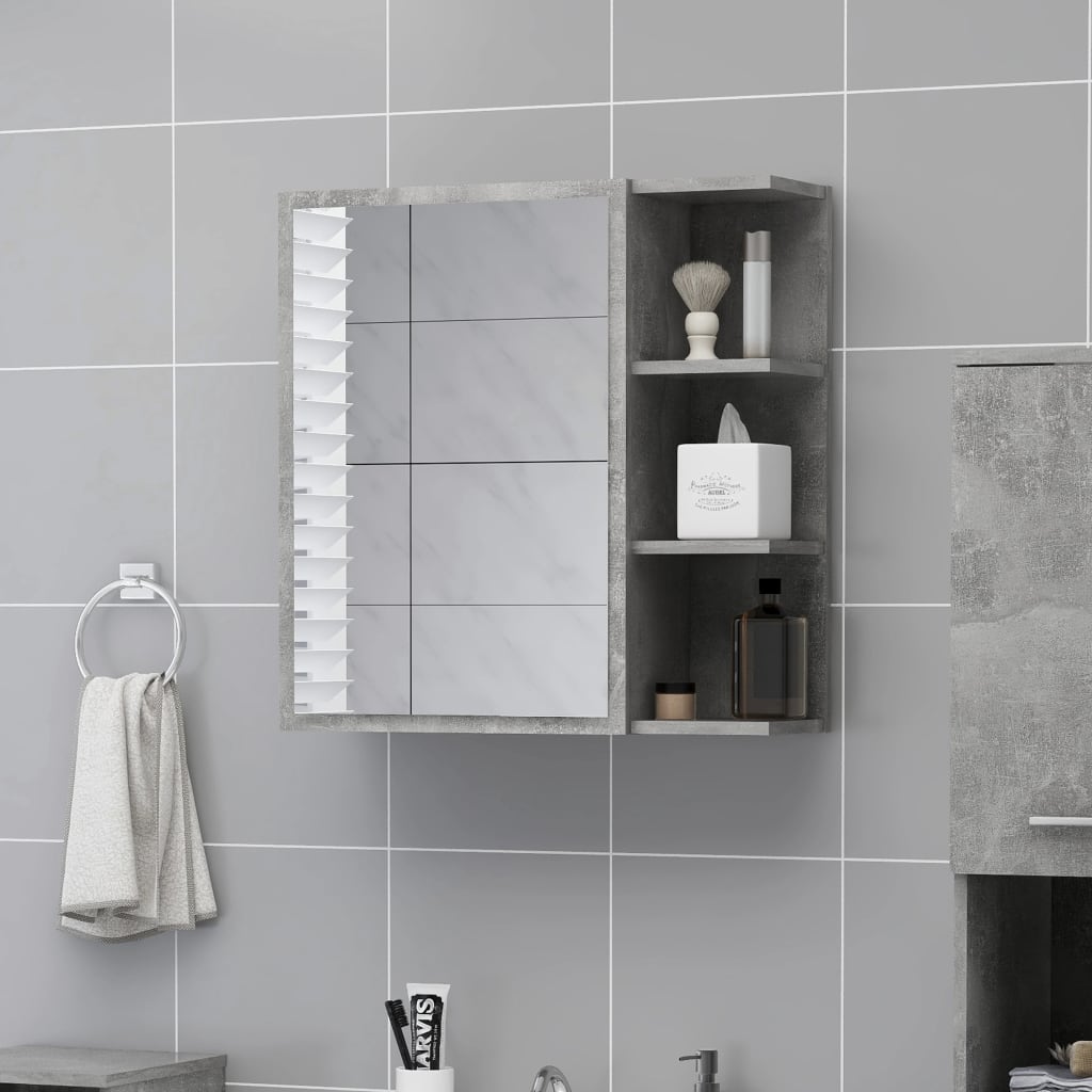 Armario con espejo de baño madera contrachapada 62,5x20,5x64 cm