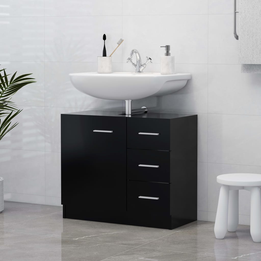 Armario lavabo madera contrachapada roble Sonoma 80x38,5x45cm