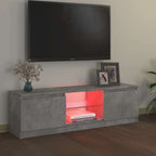 Mueble de TV con luces LED gris hormigón 120x30x36 cm