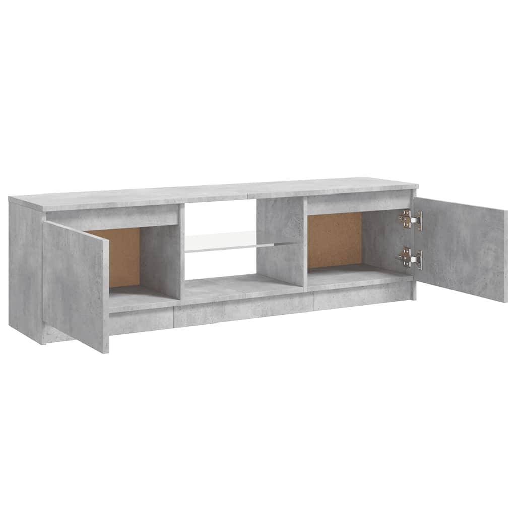 Mueble de TV con luces LED gris hormigón 120x30x36 cm
