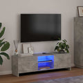 Mueble de TV con luces LED gris hormigón 120x30x36 cm
