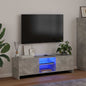 Mueble de TV con luces LED gris hormigón 120x30x36 cm