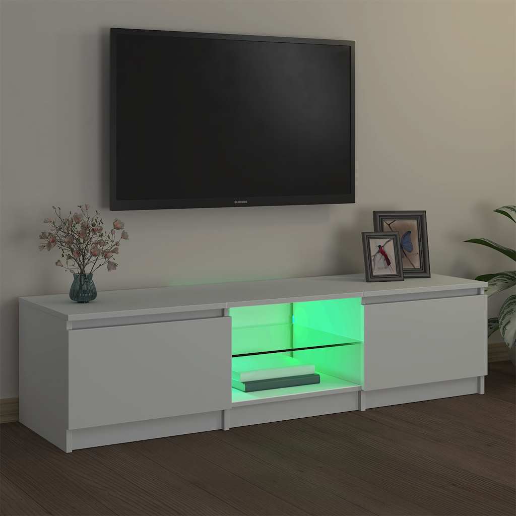 Mueble para TV con luces LED blanco 140x40x36 cm