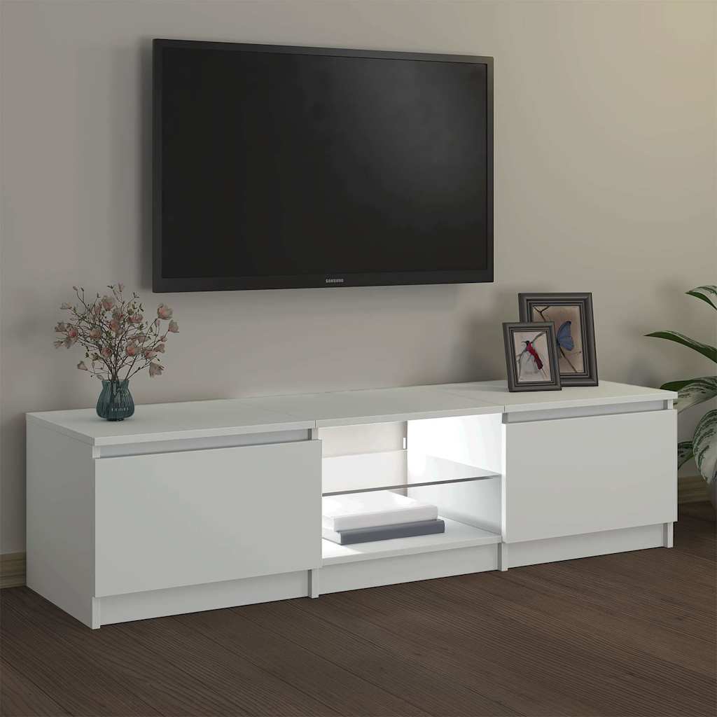 Mueble para TV con luces LED blanco 140x40x36 cm