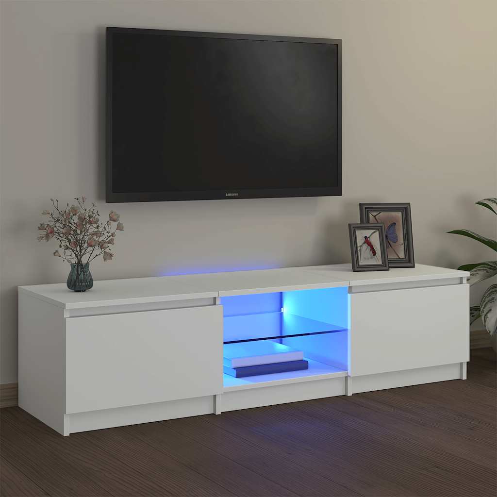 Mueble para TV con luces LED blanco 140x40x36 cm