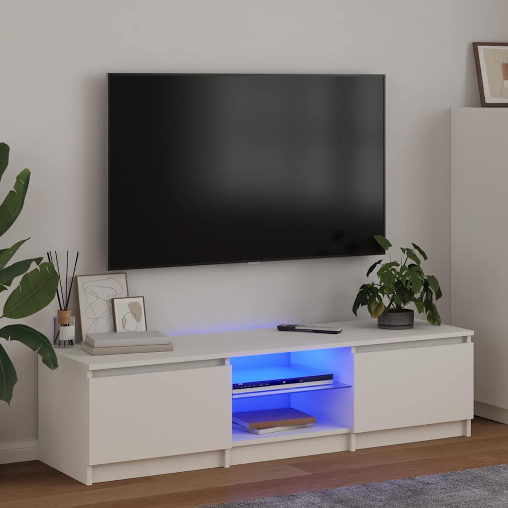 Mueble para TV con luces LED blanco 140x40x36 cm