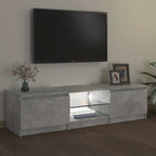 Mueble de TV con luces LED gris hormigón 140x40x36 cm